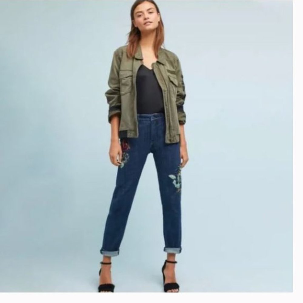 Pilcro Mid-Rise Slim Boyfriend Jeans with Sequins from Anthropologie - Size 27
